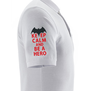 Keep calm and be a hero custom embroidery design
