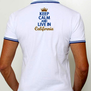 Keep calm and live in california custom embroidery design