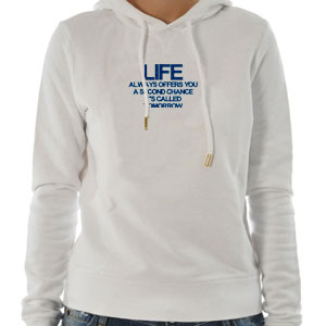 Life always offers you a second chance custom embroidery design