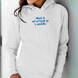 Music is what feelings sound like custom embroidery design