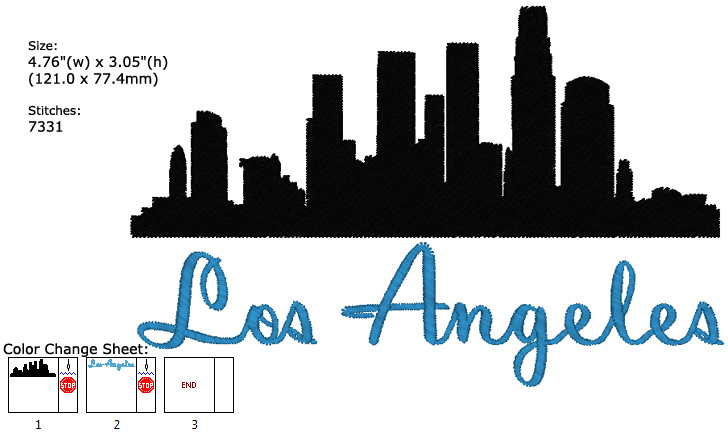 Los Angeles embroidery design