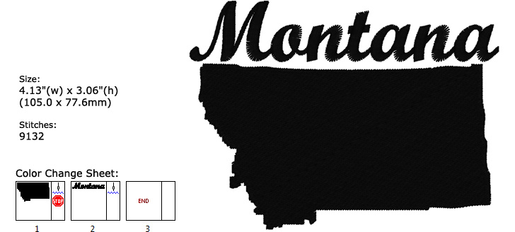 Montana embroidery design