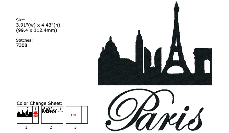 Paris embroidery design