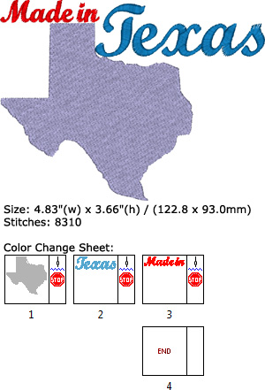 Texas embroidery design