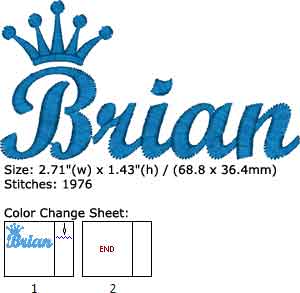 Brian embroidery design