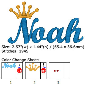 Noah embroidery design
