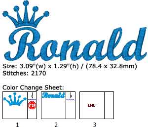 Ronald embroidery design
