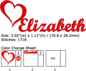Elizabeth embroidery design