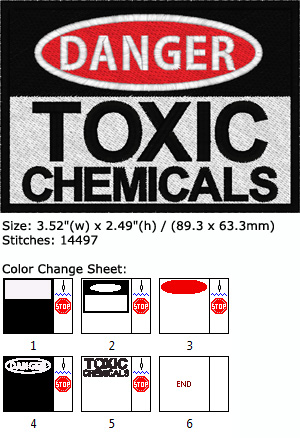 Chemicals embroidery design