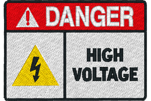 Danger - High Voltage embroidery design