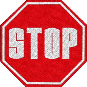 Stop embroidery design