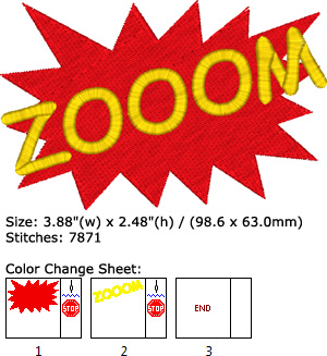 Zooom embroidery design