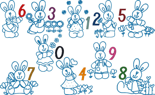 Bunny embroidery designs