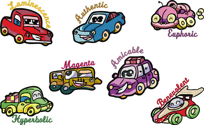 Living Cars embroidery designs