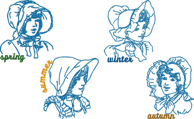 Sunbonnets embroidery designs