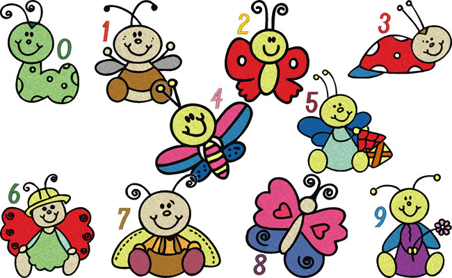Bugs embroidery designs