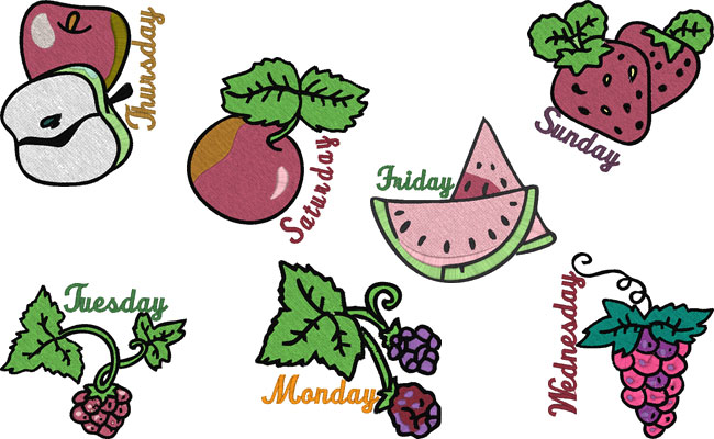 Fruit embroidery designs