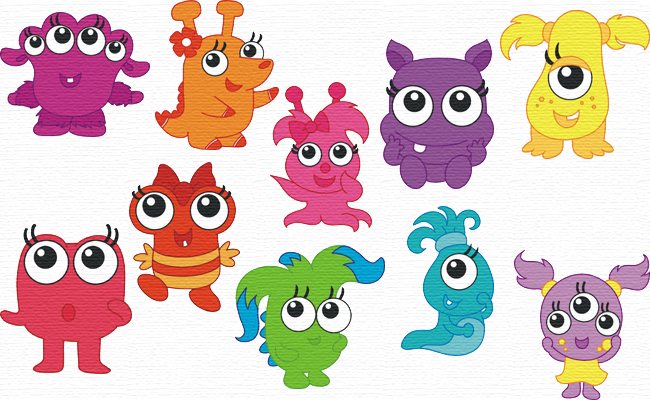 Cute Monsters embroidery designs